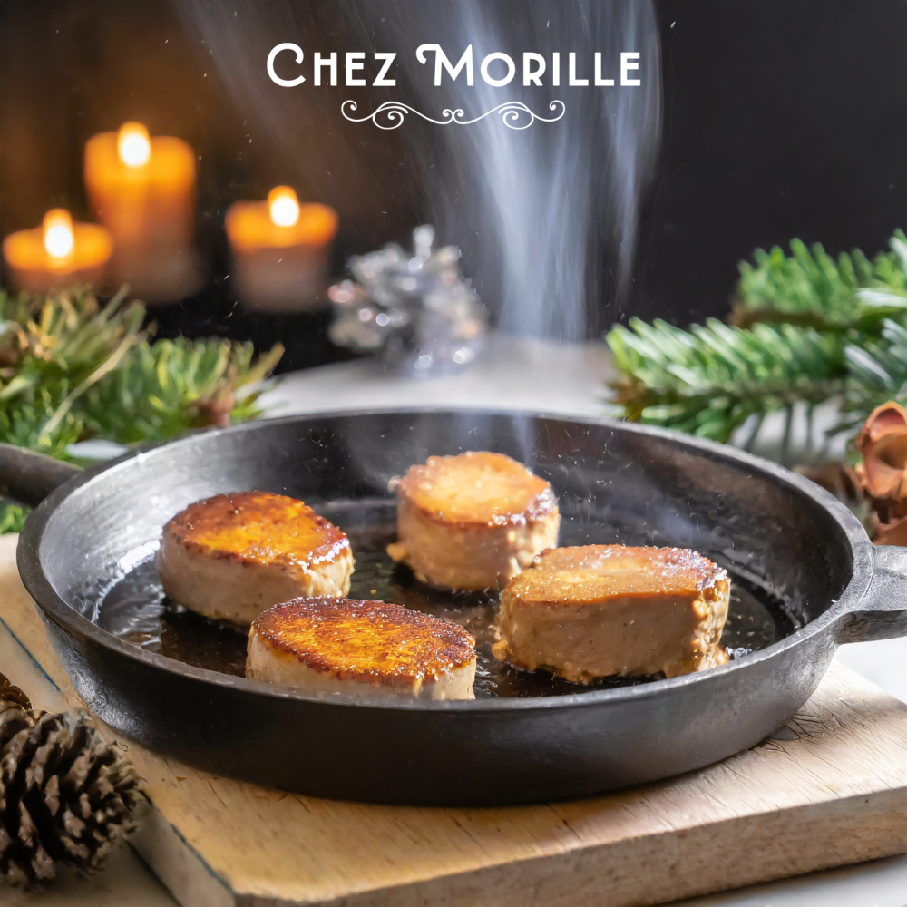 Cuisson à la poêle d'escalopes de foie gras Chez Morille